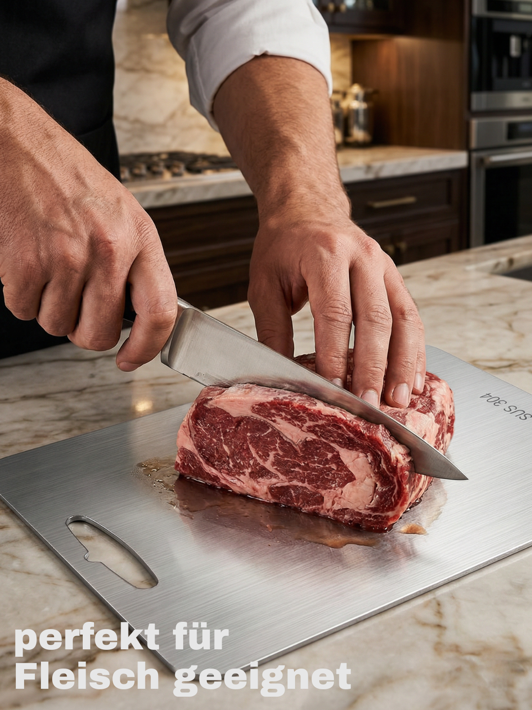 HealthyCut™ Schneidebrett aus Stahl