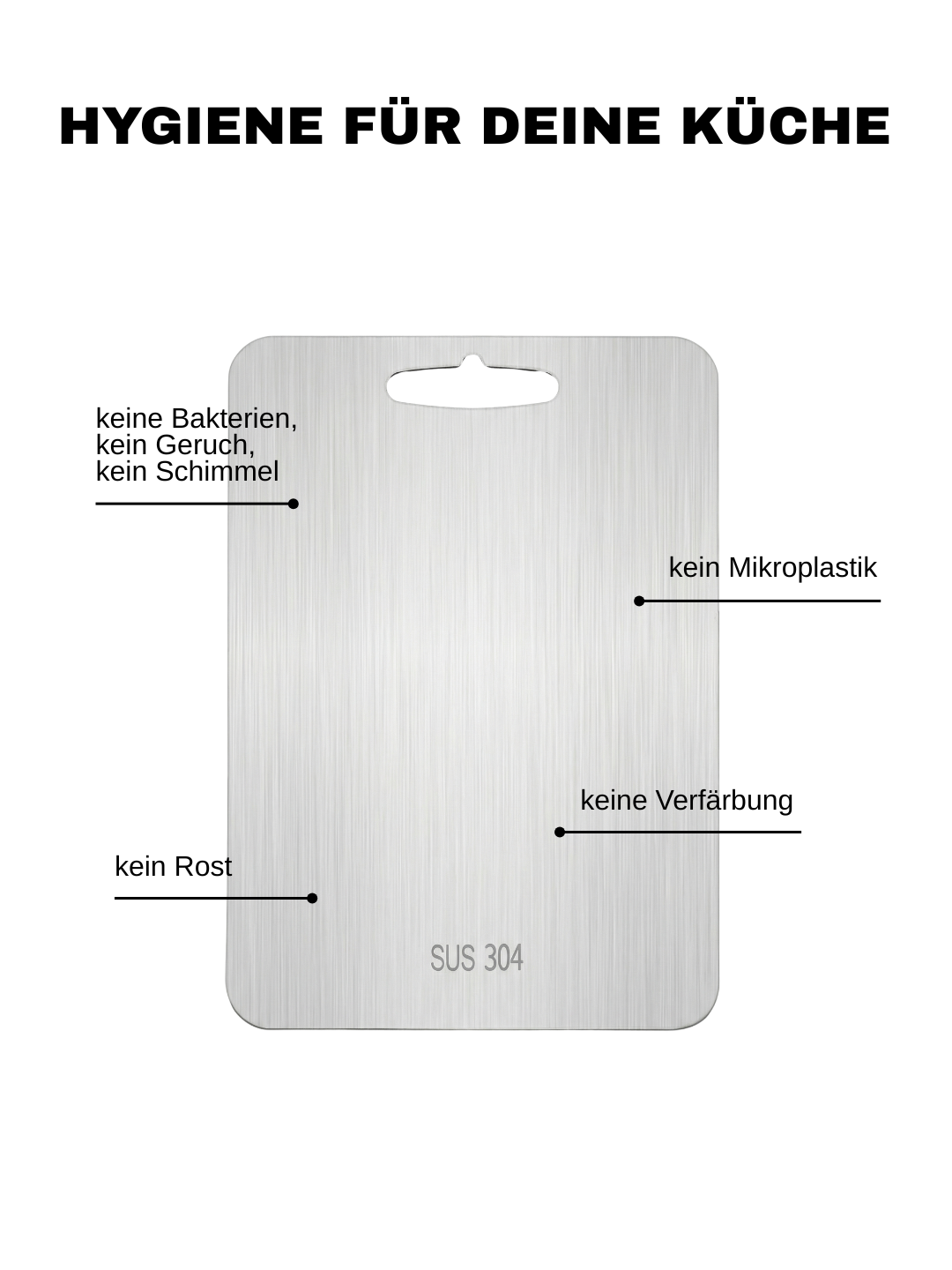 HealthyCut™ Schneidebrett aus Stahl