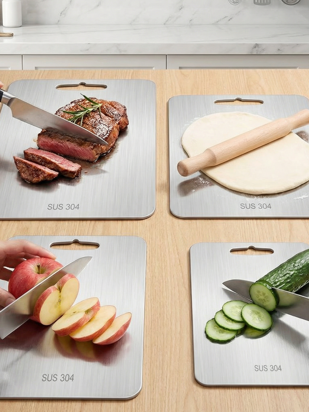 HealthyCut™ Schneidebrett aus Stahl
